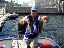 The day-one limit brought to the scales by Dave Andrews, caught just before check-in at Lake Champlain, weighed a disapointing 10 pounds, 10 ounces.