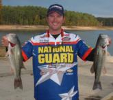 National Guard pro Scott Martin of Clewiston, Fla., is in second place with a two-day total of 25 pounds, 11 ounces.