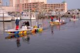 Redfish Series finalists idle out of the Isle of Capri Marina on the final day of the FLW Redfish Series Championship.