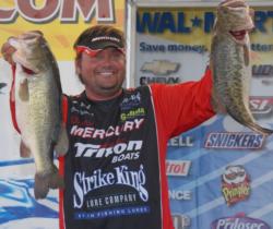 Greg Hackney is well on his way to a Forrest Wood Cup berth with 32-pound catch, some 25 pounds ahead of his competition.
