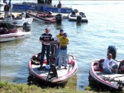 FLW College Fishing anglers get ready for the start of weigh-in.