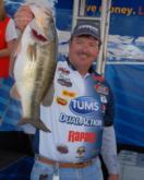 Tums pro David Fritts of Lexington, N.C., weighed in five bass for 25 pounds, 11 ounces to begin the event in second place.