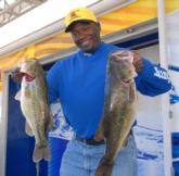 Co-angler Fred Martin of North Little Rock, Ark., fished with Chevy pro Jay Yelas today and boated 25 pounds, 1 ounce from the back of his boat.
