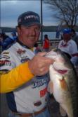 Chevy pro David Fritts of Lexington, N.C., is in third place with a two-day total of 45 pounds, 2 ounces.