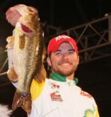 BP co-angler Kevin Koone holds up a nice Lake Guntersville largemouth. Koone finished the Chevy Open in fourth place.