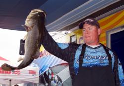 Chad Martin landed the Pro Division Big Bass on day one at Clear Lake. It weighed 9-12.