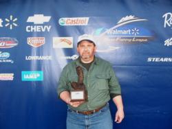 Co-angler Steve Davis of Smyrna, Tenn., took the BFL Music City Division tournament title at Percy Priest Lake with a 13-pound, 12-ounce catch.