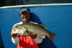 Big bass of Day 2 at the Stren Series Texas Division tournament on Sam Rayburn Lake was this 9 pound, 3 ounce fish caught by Lupe Garcia. It