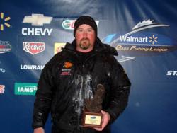 Mike Katzer of Overland Park, Kan., earned $2,019 as the co-angler winner of the March 28 BFL Ozark Division event.