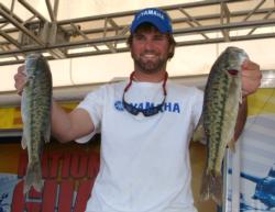 Spencer Shuffield leads the Co-angler Division after two days on Lake Norman with 16 pounds, 11 ounces.