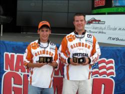Second place at Santee Cooper went to Clemson University - Erin Schumpert of Greenwood, S.C., and Andy Wicker of Pomaria, S.C., weighing three bass, 10-13.