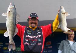 Pro Ted Takasaki caught a five-walleye limit Friday that weighed 29 pounds, 6 ounces.