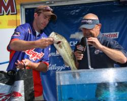 Fishing only crankbaits, Kyle Weisenburger moved up four spots to third place.