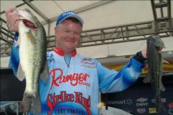 Mark Rose of Marion, Ark., currently leads all pros after the opening day of competition at the Walmart Open with a total catch of 13 pounds.