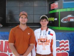 The University of Texas team of Guillermo Benavides of Austin, Texas, and Taylor Sullivan of Corpus Christi, Texas, finished in second place overall at the FLW College Fishing event at Lake Amistad.