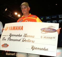 Eighth-place boater Larry Neal of Piney Flats, Tenn., earned the Yamaha Be the Best award worth $10,000 at the 2009 All-American. As the No. 1 boater in the BFL Volunteer Division in 2008, he won the award by placing highest among all points leaders to compete in the championship.