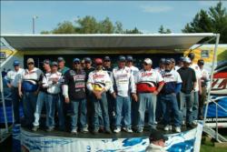 The top 10 pros and top 10 co-anglers who will fish in the final round of the Walmart FLW Walleye Tour tournament on Leech Lake.