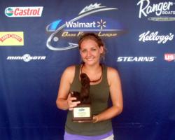 Lyndsey Atchley of Scottsboro, Ala., earned $2,309 as the co-angler winner of the June 20 BFL LBL Division event.