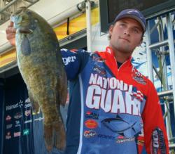 Justin Lucas leads the Co-angler Division with one day of fishing left on Lake Champlain. 
