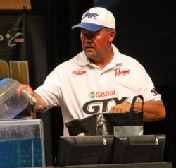 Switching from the swimbait he used for two days, Greg Shultz fished a dropshot on day three and finished third.