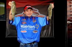 Daryk Eckert, representing the TBF's Northern Division, won in the 11-14 age bracket at the National Guard TBF Junior World Championship with three bass weighing 2 pounds, 12 ounces.