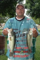 Pro Chad Kerr of Burlington, Iowa, finished the day in second place with a total catch of 15 pounds, 8 ounces.