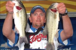 Pro Michael Stetich of Omaha, Neb., used a total catch of 14 pounds, 13 ounces to maintain third place overall in the standings for a second day in a row.