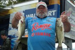 Co-angler Kenny Woods of Hazard, Ky., used a two-day catch of 6 pounds, 9 ounces to grab second place overall heading into tomorrow's finals.