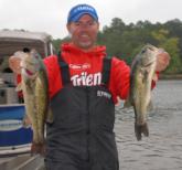 Kellogg's pro Dave Lefebre of Union City, Pa., moved up to second place after day two with a two-day total of 24 pounds, 10 ounces.