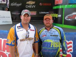 Sam Houston State teammates Jeff Randolph and Clint Nowell netted fourth place overall at the National Guard FLW College fishing event at Toledo Bend.