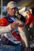 Pro Keith Pace of Monticello, Ark., is in fourth place with a five-bass limit weighing 18 pounds, 5 ounces.