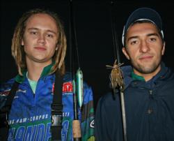 Texas A&M Corpus Christi teammates Jacob Heath and Kennedy Schwartsburg will start out with topwater baits and then refine their search with jigs.