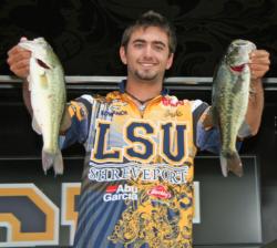 Louisiana State University angler Joe Landry put a pair of quality bass in the tank.