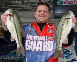 Wacky rigged Senkos with peg weights delivered the co-angler lead for National Guard team member Johnathan Walker.