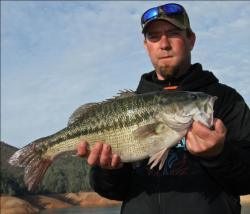 Although he got fewer bites than he did on day one, third place pro KC Harris caught quality fish, including this 4-pound spot.