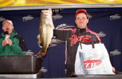 Pro Randy Cisler soared into second on the back of two massive Sam Rayburn largemouths, including the Big Bass winner for day two.