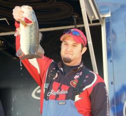 Henderson State anglers Justin Westfall and Michael Jennings managed one bass Saturday that weighed 4 pounds, 8 ounces.