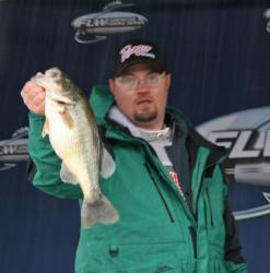 Holding at third place, Earl Garrison IV missed his Day Three limit by one fish, but his 12-5 weight showed he was around good fish.