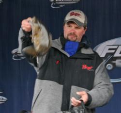 Moving up four spots to finish fourth, Steve Ives had three feisty smallmouth in his limit.