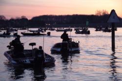 FLW Tour anglers perform last-minute equipment checks before takeoff.