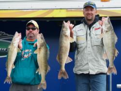 Pro Don Loch and co-angler Jeff Edwards caught five walleyes Friday that weighed 34 pounds, 7 ounces.