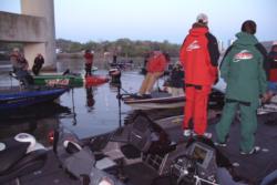 FLW College Fishing National Championship finalists patiently await the start of the day