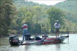TBF National Championship day-one leader Gary Cline fishes Watts Bar.