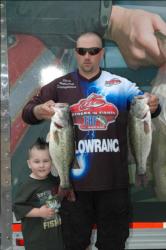 Trailing by only ounces and fighting to break into that top spot is Leo Bevelaqua from Wyoming, R.I., representing the Eastern Division with a limit weighing 18 pounds, 9 ounces.