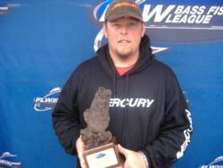 Co-angler Wesley Taylor of Manchester, Tenn., won the April 24 BFL Choo Choo Division tournament on Lake Guntersville to earn $2,398.