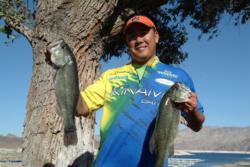 Using a total catch of 15 pounds, 12 ounces, Derek Yamamoto remained within striking distance of first-place at Lake Mead. 