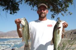 Pro Cameron Smith of Dana Point, Calif., used a two day catch of 27 pounds, 4 ounces to leapfrog from fifth place to second after today's FLW Series competition on Lake Mead.