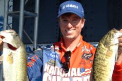 Pro Brent Ehrler of Redlands, Calif., qualified for the fifth and last spot in tomorrow's FLW Series finals with a total catch of 35 pounds, 1 ounce.