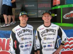 The California Poly team of Scott Hellesen and Damian Bean took second place in the FLW College Fishing Western Division event on Lake Mead.