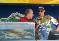 Pro Bill Shimota is in third place after catching five walleyes Thursday weighing 23 pounds, 11 ounces.